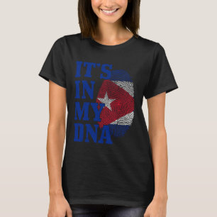 Camiseta Cuba Está no Meu DNA Impressão Digital Orgulho da 