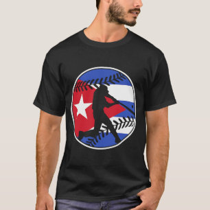 Camiseta Cuba Flag Baseball Hitter Cuban Flag