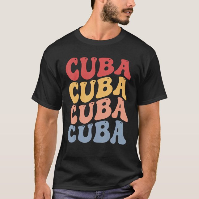 Camiseta Cuba Groovy Retro Cuban (Frente)