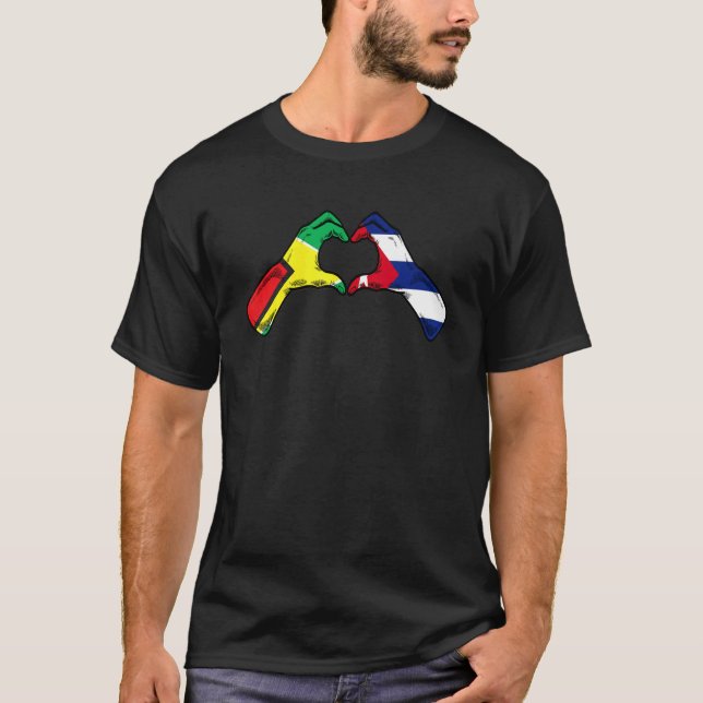 Camiseta Cuba Guyana Flag Cuban Guyanese Heart 1 (Frente)