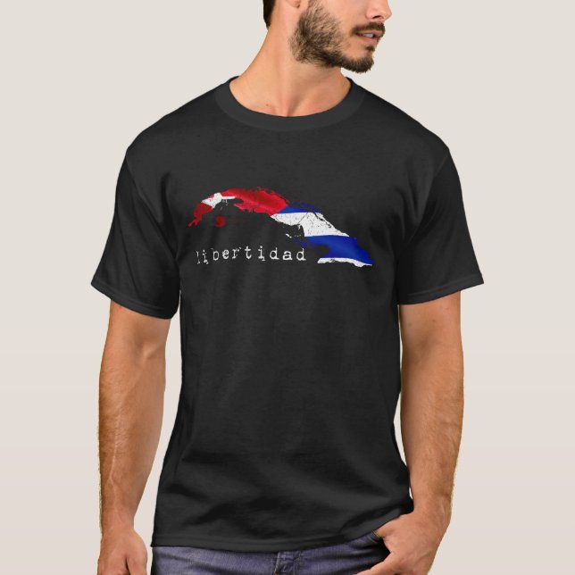 Camiseta Cuba Libertidad é Bandeira Cubana e Liberdade Cuba (Frente)