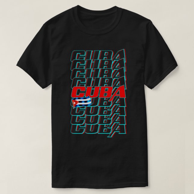 Camiseta Cuba marca neon color (Frente do Design)