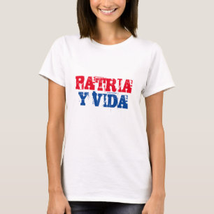 Camiseta Cuba Patria y vida SOS Cuba vermelho branco azul