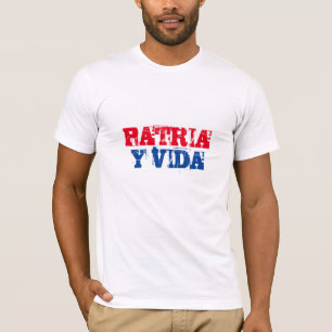 Camiseta Cuba Patria y vida SOS Cuba vermelho branco azul