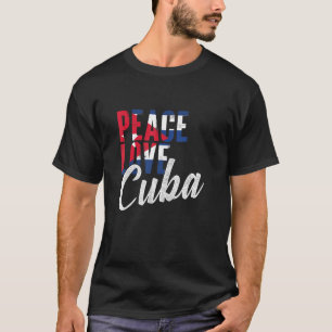 Camiseta Cuba: Paz e amor a Cuba Mulheres Cubanita Bandeira