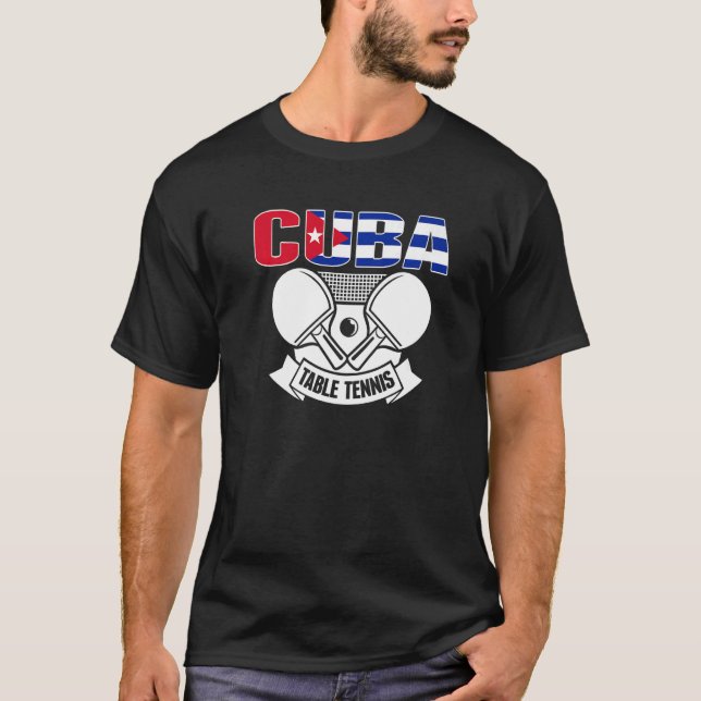 Camiseta Cuba Ping Pong   Cuban Table Tennis Team Supporter (Frente)
