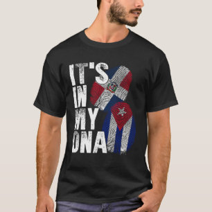 Camiseta Cuba República Dominicana Está No Meu DNA Orgulho 