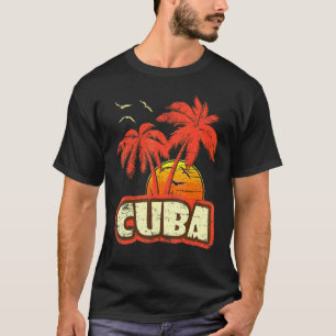 Camiseta Cuba Summer Palm Trees 80s Beach Sunset