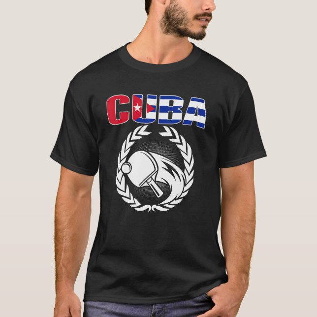Camiseta Cuba Table Tennis   Cuban Ping Pong Supporter Spor (Frente)