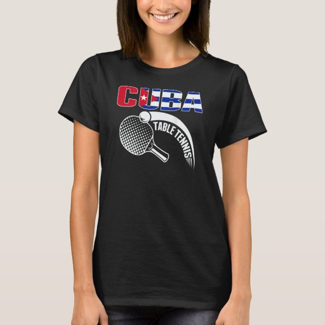 Camiseta Cuba Table Tennis   Cuban Ping Pong Supporter Spor (Frente)