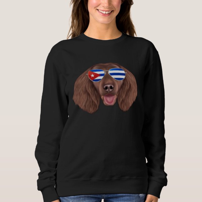 Camiseta Cuban Flag American Water Spaniel Dog Cuba Pocket (Frente)