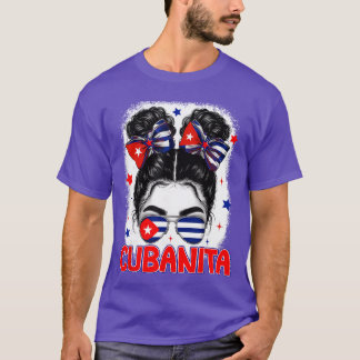 Camiseta Cubanita Cubana Bandeira de Cuba Garota Herança Hi