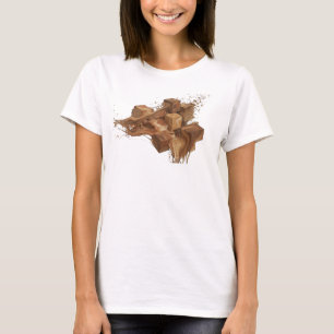 Camiseta Cubes Abstratos Laranja Elegantes Design Visual