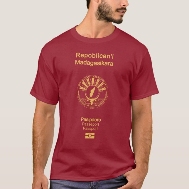 Camiseta Cubierta del pasaporte de Madagascar (Frente)