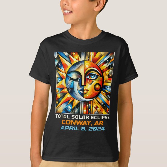 Camiseta Cubismo Eclipse Total do Sol Conway Arkansas (Frente)