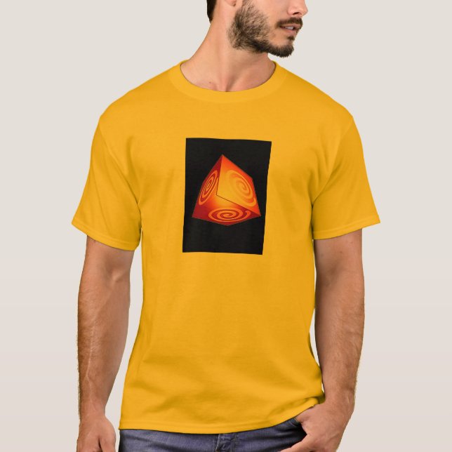 Camiseta Cubo 3D com Design de Cata-Vento (Frente)