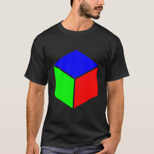 Camiseta Cubo - Azul, Verde e Vermelho
