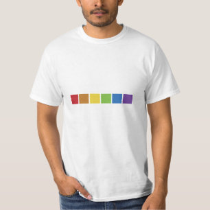 Camiseta Cubo Colorido Em Vermelho Azul Cor-De-Rosa Verde