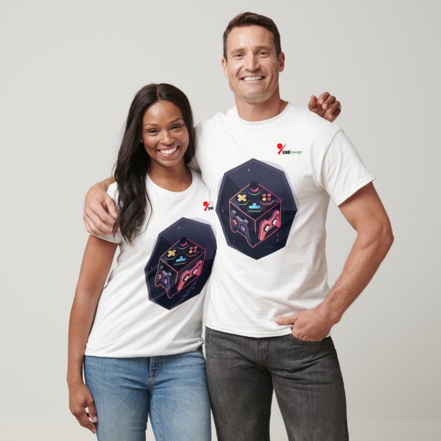 Camiseta Cubo de Controle Isométrico para Jogadores de Dois (Unissex)