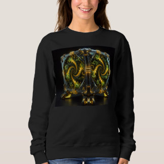 Camiseta Cubo de Newton Verde e Amarelo Fractal