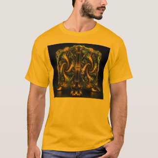 Camiseta Cubo de Newton Verde e Amarelo Fractal