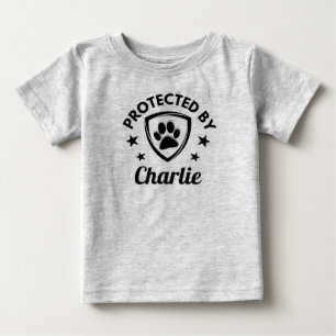 Camiseta Cubo de Nome Personalizado de Cachorro "Protegido