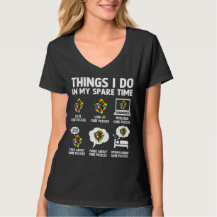 Camiseta Cubo de quebra-cabeça de coisas que faço no meu te