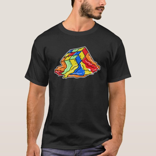 Camiseta Cubo de Quebra-Cabeça de Cubing Rápido Math Cuber (Frente)