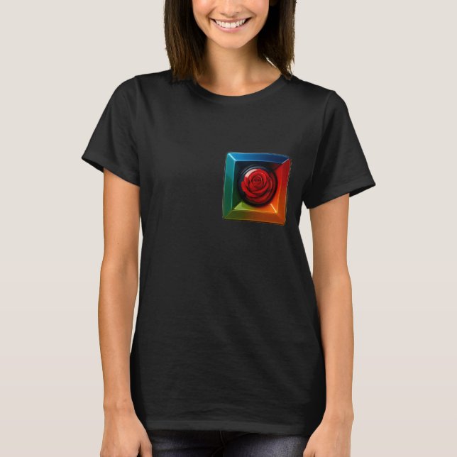 Camiseta Cubo de Rosa Arco-Íris (Frente)