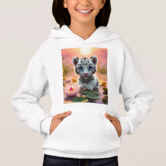 Camiseta Cubo de Tigre Branco lúdico nos pântanos da Índia