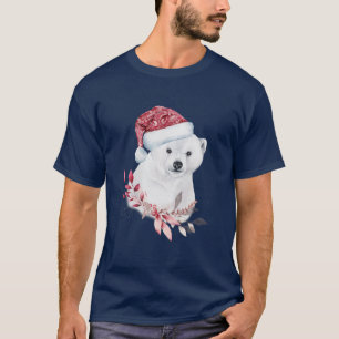 Camiseta Cubo de Urso Polar de Natal Bonito