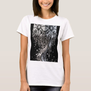 Camiseta Cubo Geométrico Derretendo Cromo