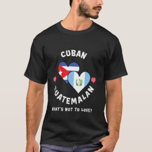Camiseta Cubo-Guatemalteco O Que Não Amar Bandeiras Coração