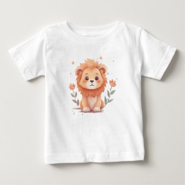 Camiseta Cubo Leão de Bebê Cód. Água (Frente)