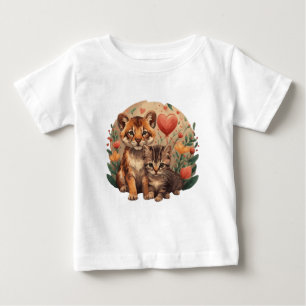 Camiseta Cubo-leão e gatinho