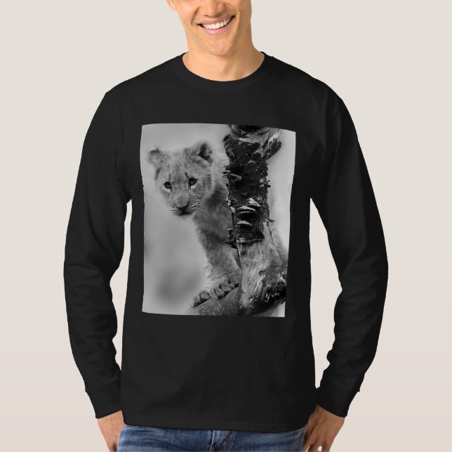 Camiseta Cubo Leão Negro E Branco (Frente)