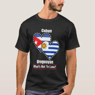Camiseta Cubo-Uruguaio Corações Bandeiras O Que Não Amar