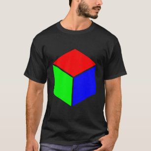 Camiseta Cubo - Vermelho, Verde e Azul
