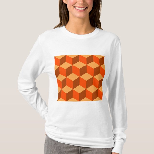 Camiseta Cubos Laranja (Frente)