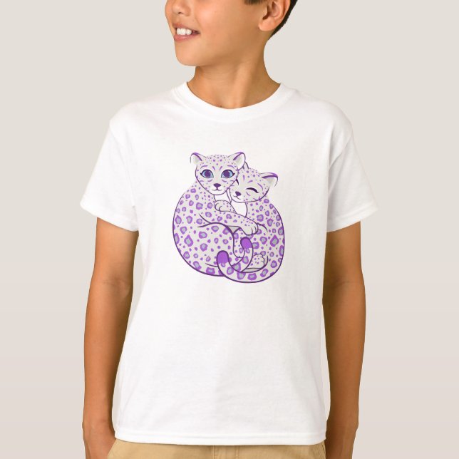 Camiseta Cubos-Leopardo-da-neve Arte (Frente)