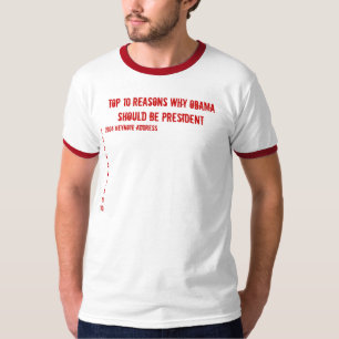 CAMISETA CUBRA 10 RAZÕES PELAS QUAIS OBAMA DEVE SER