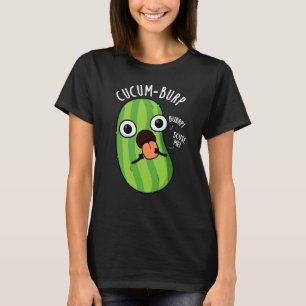 Camiseta Cucum-burp Piada de Pepino Engraçada Fundo Escuro