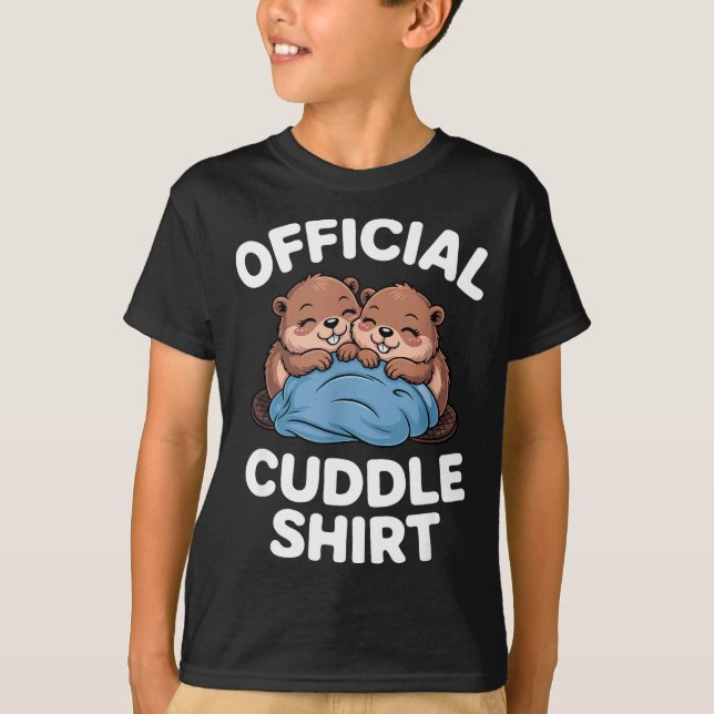 Camiseta Cuddle Shirt Cute Beavers Snuggling  (Frente)