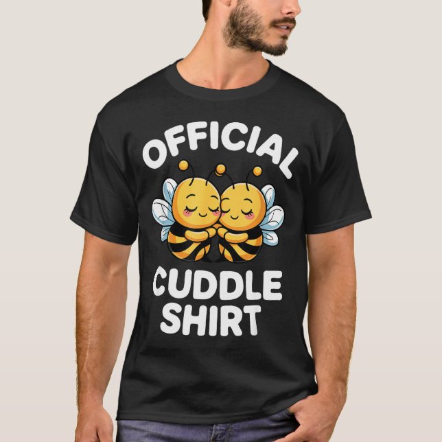 Camiseta Cuddle Shirt Cute Bees Funny Cozy Couple  (Frente)