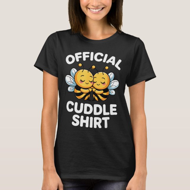 Camiseta Cuddle Shirt Cute Bees Funny Cozy Couple  (Frente)