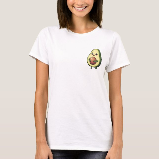 Camiseta Cuddly Avocado Buddy with Big Pit (Frente)