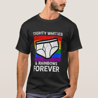 Camiseta cuecas brancas e arco-íris para sempre divertido o