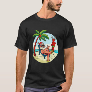Camiseta Cuecas de Natação de Praia do Papai Noel Rena Palm