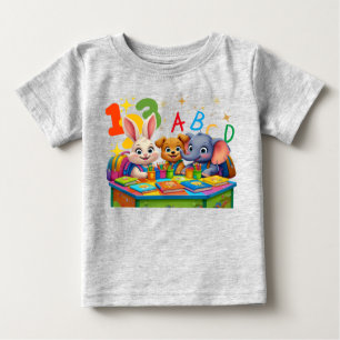Camiseta Cuecas do jardim de infância - Amigos Animais ABC