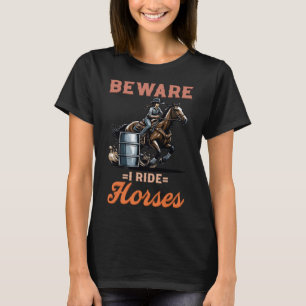 Camiseta Cuidado, Ando Cavalos, Eu Equestriio Ventilador de